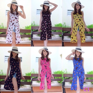 ราคา 280 บาท Vip : 250.-  มาใหม่จ้าาาาา เสื้อตัวยาว หรือจะเป็นเดรสทรงปล่อยทรงผ่าหน้า ใส่สบาย ไม่รัดไ