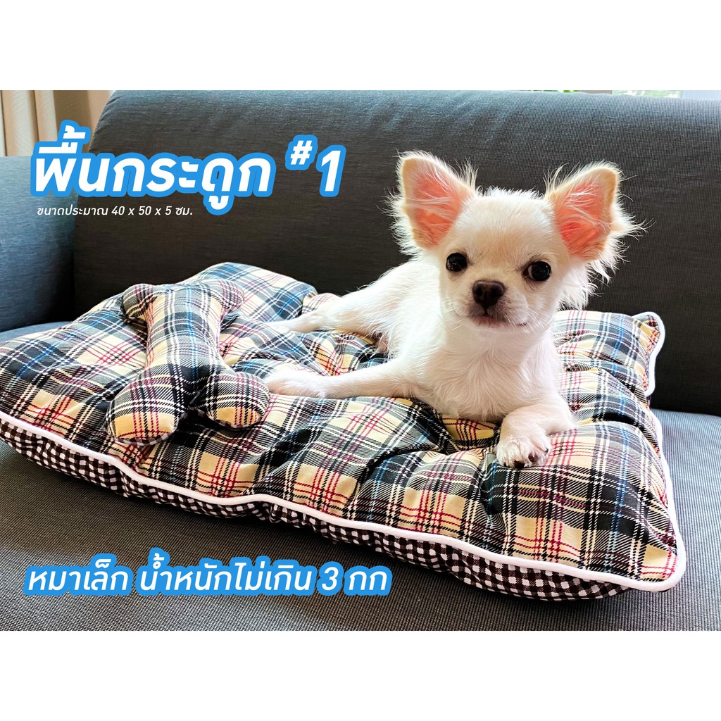 ที่นอนหมา-แมว เบาะพื้นกระดูก ปูในกรง-รถเข็น เหมาะกับน้ำหนักไม่เกิน 3 กก.CWB ขนาดเบอร์ #1 (ขนาด 40 x 45 x 5 cm)