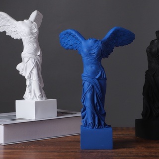 【Double】Home Decoration Greek Goddess Victory Goddess Statue Ornament with Wings, Ancient Roman Greek Goddess Victoria Statue Table Decorations for Collection Gifts Home Decoration/Family Living Room Table Decoration