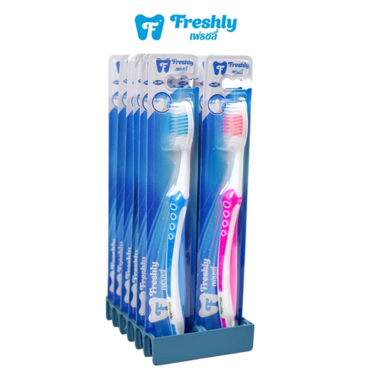 แปรงสีฟัน แพ็ค 12 ด้าม Freshly 892 ขนแปรงนุ่ม | Freshly Soft Toothbrush Pack of 12 PCS | Freshly 892