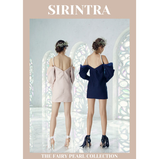 SIRINTRA The Fairy Pearl - Brittany Dress ชุดเดรสสั้น ทรงเข้ารูป  ดีเทลระบายเปิดไหล่ ตกแต่งปักไข่มุกรอบคอ