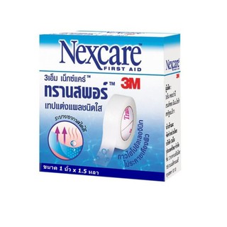 3M Nexcare Transpore 3เอ็ม เน็กซ์แคร์ ทรานสพอร์ เทปแต่งแผลชนิดใส ขนาด 1 นิ้ว x 1.5 หลา (24 ม้วน/กล่อง) [1 ม้วน]