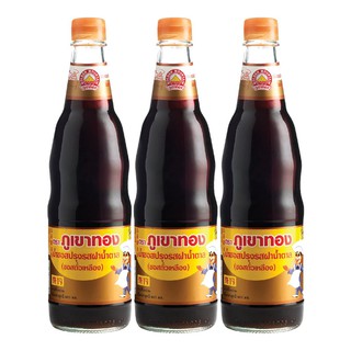 ภูเขาทอง ซอสปรุงรส ฝาน้ำตาล 600 มล. x 3 ขวด Golden Mountain Seasoning Sauce 600ml Sugar Cap x 3 bottles