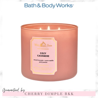 🍒ของแท้·ส่งไว·ถูก🍒BATH AND BODY WORKS เทียนหอม "Cozy Cashmere" 3-wicks CANDLE ขนาดใหญ่ 3 หัวจุด