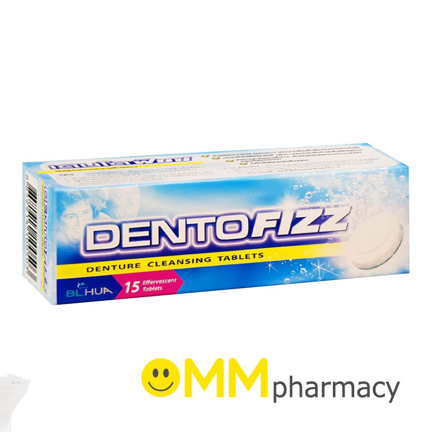 DENTOFIZZ เดนโตฟิซซ์ กลิ่นสเปียร์มินต์ เม็ดฟู่ทำความสะอาดฟันปลอม 15 เม็ด /กล่อง