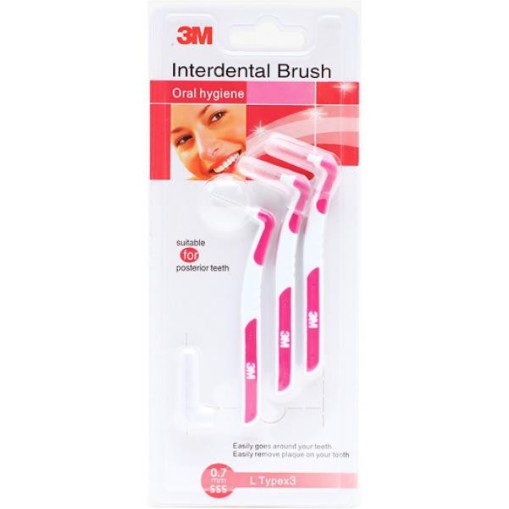 แปรงซอกฟัน 3M ขนาด SSS เหมาะกับคนจัดฟัน 3ชิ้น ต่อบรรจุภัณฑ์ Interdental Brush
