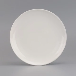 INDRA CERAMIC จานกลม ชุบเคลือบขาว เซรามิกเข้าไมโครเวฟได้