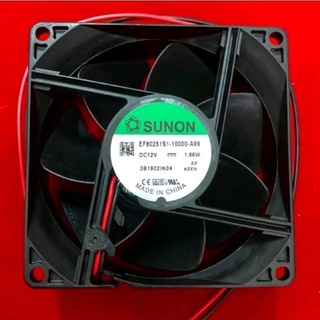 พัดลม Sunon DC 12V. ความสูง 3นิ้ว 1.66W​ (80mm.)