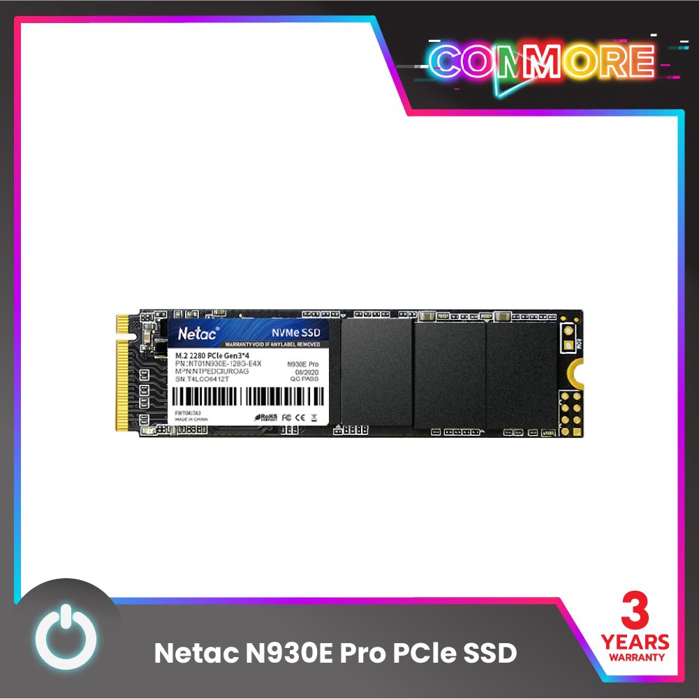 Netac N930E Pro PCle SSD (เอสเอสดี) ความจุ 128GB/256GB PCIe 3 x4 M.2 2280 NVMe