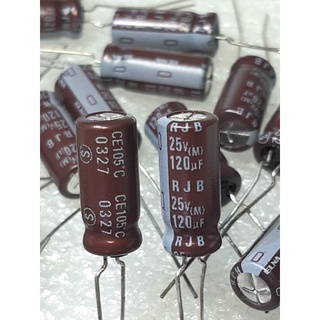 Elna RJB 120uf 25v capacitor ตัวเก็บประจุ คาปาซิเตอร์