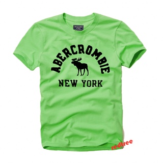 [S-5XL]Abercrombie เสื้อยืด คอกลม แขนสั้น ผ้าฝ้าย สีเขียว สําหรับผู้ชาย