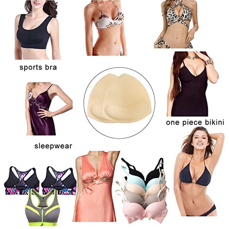 [1 คู่แผ่นฟองน้ําซิลิโคนทรงสามเหลี่ยมสําหรับชุดว่ายน้ํา [แผ่นฟองน้ําดันทรง [แผ่นฟองน้ําสําหรับผู้หญิง, บิกินี่, ชุดว่ายน้ํา, ชุดว่ายน้ํา, Enhancer] - รูปที่ 3