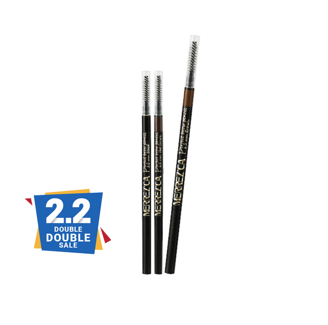 ดินสอเขียนคิ้ว เมอร์เรซก้า Merrezca-Perfect brow-Pencil ชุด แปรงไฮไลท์แปลงแต่งหน้า รีวิว นำเข้า เดรส