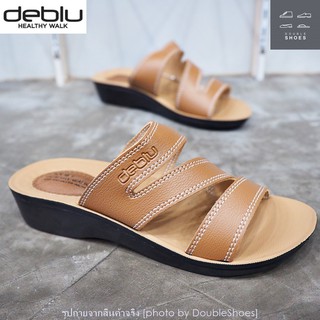 รองเท้าแตะแบบสวมผู้หญิง รองเท้าเพื่อสุขภาพ Deblu รุ่น L868 สีกากี ไซส์ 36-41