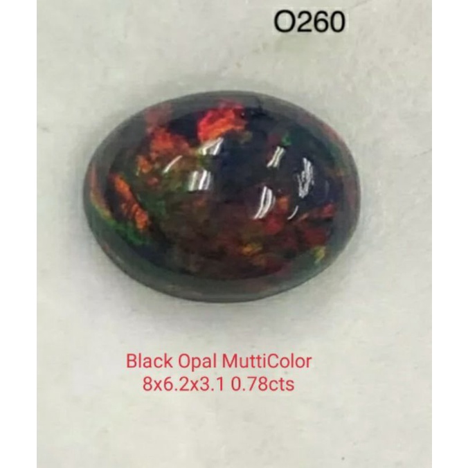 Natural Black Fire Opal 8x6.2x3.1mm.