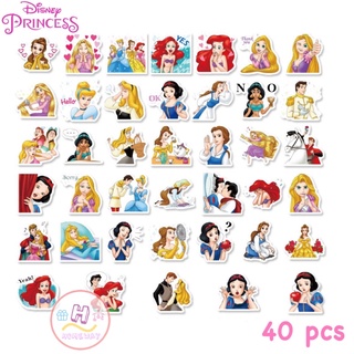 Sticker สติ๊กเกอร์ Princess H 73 เจ้าหญิงดิสนีย์ 40 ชิ้น เจ้าหญิง ดิสนี สโนว์ไวท์ แอเรียล เบลล์ ราพันเซล เอลซ่า Disney