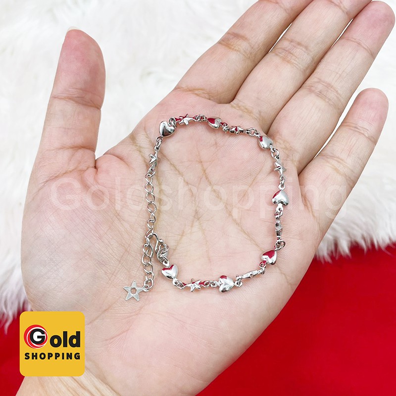 สร้อยข้อมือ คละแบบ ความยาวปรับระดับได้ 6-8 นิ้ว สร้อยข้อมือเงิน สร้อยข้อมือแฟชั่น - รูปที่ 4