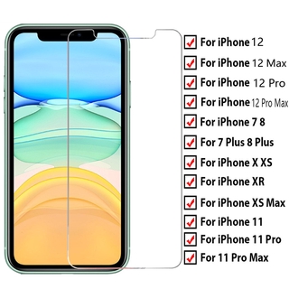 ฟิล์มกระจกนิรภัยกันรอยหน้าจอ HD 9H สําหรับ iPhone 12 13 11 Pro XR X XS Max SE 2020 8 7 6s 6 Plus