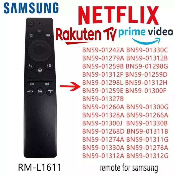 รีโมทคอนโทรลสําหรับ Samsung Smart Lcd Led 4K Hdtv Ua55 / 65/65/75 / 82Nu8000