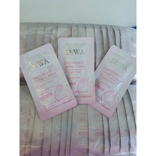 Sewa OverNight Cream&amp;Mask เซวา โอเวอร์ไนท์ ครีม แอนด์ มาส์ก [6 ml.]เซวาซองชมพู จำนวน 3 ซอง