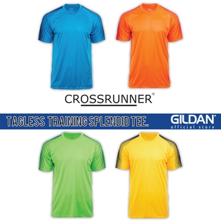 เสื้อกีฬาแขนสั้น ลายทีม Crossrunner Sublimated Splendid Turq Blue Orange CRR2300 สีเขียว สําหรับผู้ชาย และผู้หญิง