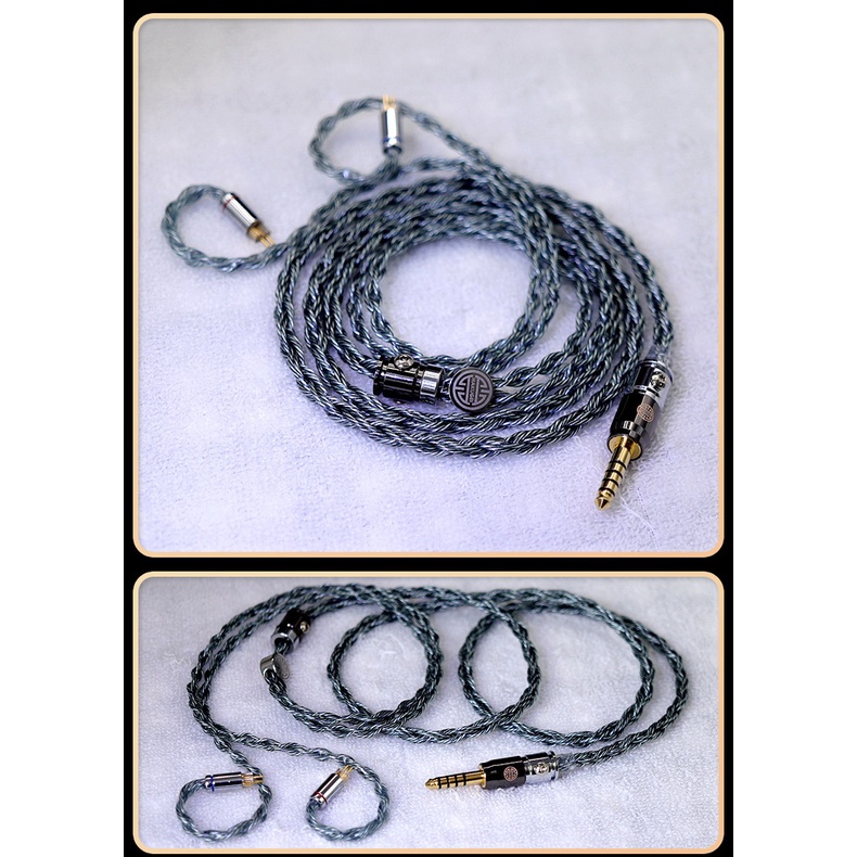 Hakugei Alfheim สายอัพเกรดหูฟัง 6N OCC Black Litz + ชุบเงิน 7N OCC Litz #8