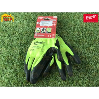 Milwaukee ถุงมือกันบาดสะท้อนแสง Cut Level 3 Hi-Vis - L 48-73-8932