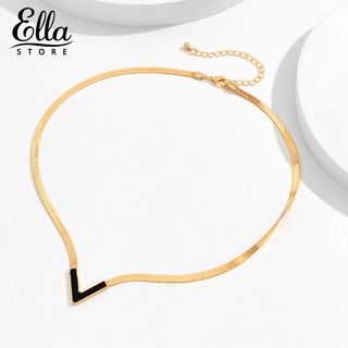 Ellastore123 สร้อยคอโซ่โลหะ กันสนิม สวมใส่สบาย แฟชั่น