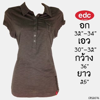 ซื้อเท่าไรก็แถมUSED Brown Gray Polo Shirt S624