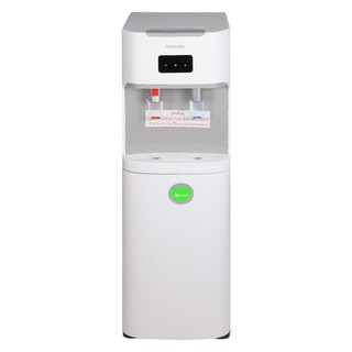 ตู้น้ำดื่ม TOSHIBA RWF-W1669BK(W1) สีขาว เครื่องทำน้ำร้อนน้ำเย็น Toshiba ระบบจ่ายน้ำ 2 หัวก๊อก โดยจะบรรจุขวดน้ำด้านล่าง