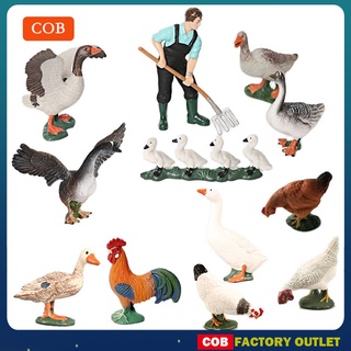 โมเดลฟิกเกอร์ Pvc รูปปั้นไก่ เป็ด ห่าน ฟาร์มสัตว์ สําหรับตกแต่ง