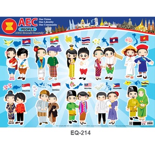 โปสเตอร์กระดาษ AEC People #EQ-214  โปสเตอร์กระดาษ โปสเตอร์สื่อการเรียนการสอน