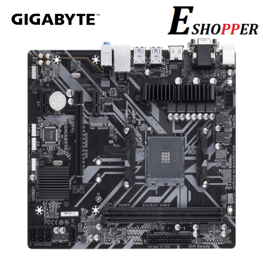 เมนบอร์ด GIGABYTE B450M S2H