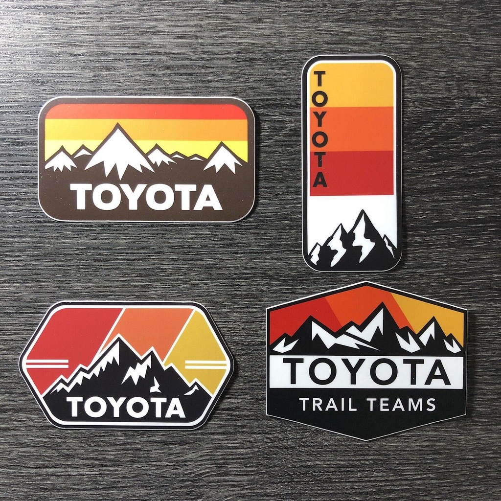 X4 Vintage themed Toyota Mountains สติกเกอร์แพ็ค Tacoma Tundra 4x4 4WD SR5 4Runner