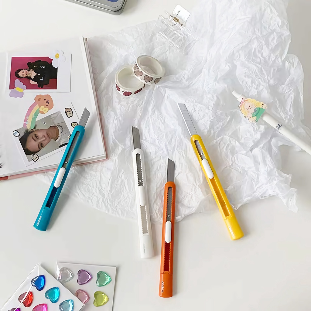Letit มีดคัตเตอร์ ขนาดเล็ก แบบพกพา 4 สี สําหรับนักเรียน สํานักงาน DIY