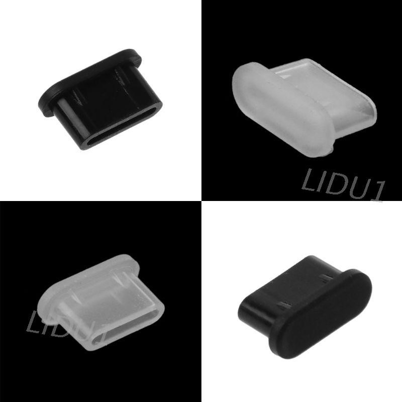 Lidu อุปกรณ์เสริมสมาร์ทโฟน ปลั๊กกันฝุ่น Type-C พอร์ตชาร์จ USB ฝาครอบซิลิโคน 5 ชิ้น