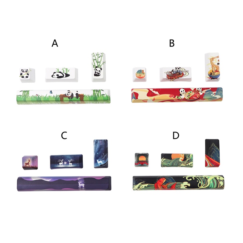 QJ 4PCS PBT OEM Profile Keycap Dye-Sub 6.25U Spacebar ใส่ Keycap สําหรับ MX Switch