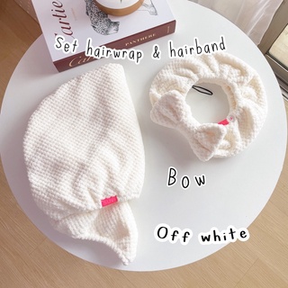 OFFWHITE  suvi  hairwrap hairband  หมวกคลุมผมซับน้ำ+ ผ้าคาดผม ผ้าคาดผม เก็บผมดีไม่รั้งหัว ผ้าซับน้ำ headband turban