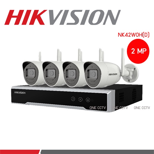 Hikvision WIRELESS IP KIT NK42W08H ชุดกล้อง Hikvision IPC 2MP 4ตัว (Wi-Fi)