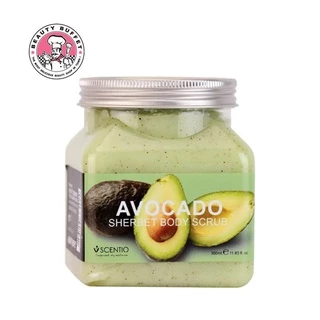 BEAUTY BUFFET SCENTIO AVOCADO BRIGHTENING SHERBET SCRUB - เซนทิโอ อะโวคาโด ไบร์เทนนิ่ง เชอร์เบท สครับ (350ml.)