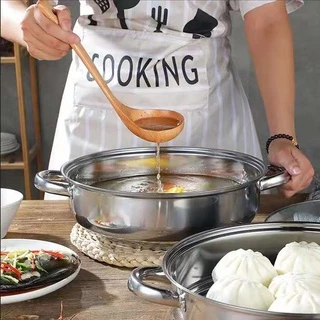 หม้อสุกี้สแตนเลส ขนาด 28cm รุ่นฝากระจกใส 1ชั้น หม้อชาบูสแตนเลส