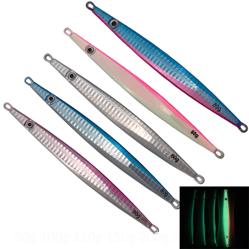 80g100g120g150g 200g 300g 400g Luminous fast จมตกปลาทะเลโลหะ jig lure เหยื่อ