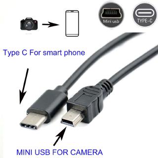 สายเคเบิ้ลType C To Mini Usb Otg Canon Eos 100 D 80 D 70 D 5 D 2 5 D 50 D 30 D 300 D กล้องโทรศัพท์ Edit