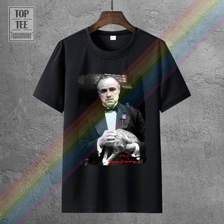 TSHIRTฝ้ายเสื้อยืดผ้าฝ้าย พิมพ์ลาย Don Corleone Le Parrain Marlon Brando MOfpfa24MDacad93 สําหรับผู้ชายs-5xl