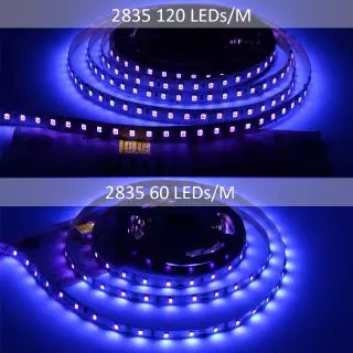 12v UV LED Strip อัลตราไวโอเลต 395-405nm 2835 SMD 60leds 120leds กันน้ํา 2pin สายไฟดําเนินการเทปโคมไฟสําหรับ DJ Fluorescence Party