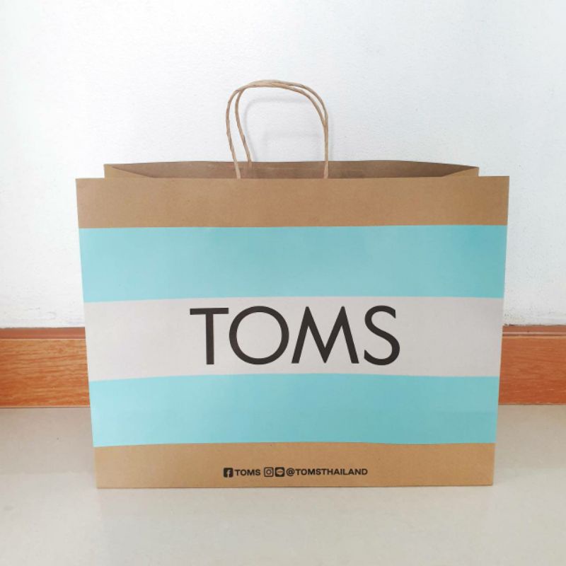 ถุง TOMS แท้ 💯% ถุงกระดาษ TOMS ถุงแบรนด์ TOMS