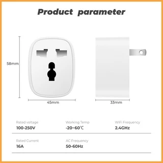 Tuya สมาร์ทปลั๊กรู Universal Wi-Fi เปิดปิด ตั้งเวลาผ่านแอป มีรุ่นวัดพลังงานได้/ไม่ได้ รองรับ Google Home/Alexa