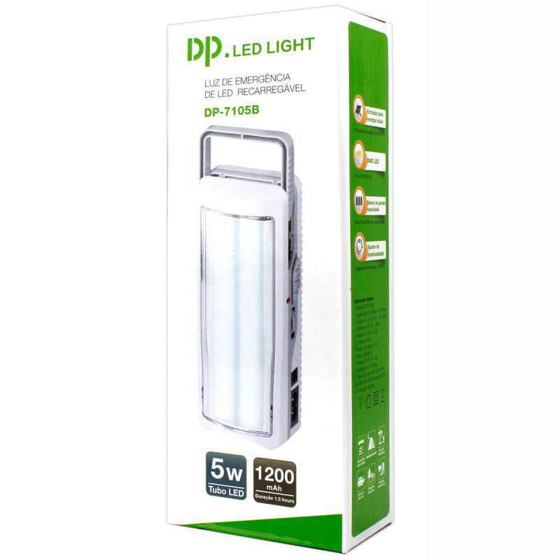 ไฟ LED DP.LED LIGHT ไฟฉุกเฉินอเนกประสงค์ LED แบบชาร์จได้ DP-7105B 5W 1200mAh