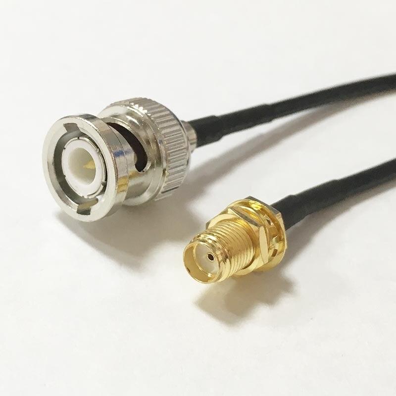 1PC RF Coaxine สาย RG174 SMA หญิงแจ็ค nut To BNC ปลั๊กชาย RG174 20 ซม.