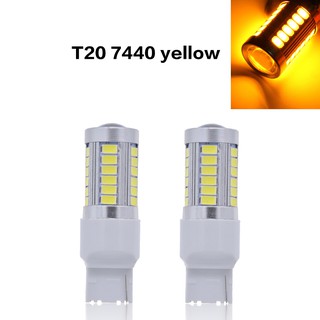 ไฟเบรค LED หลอดไฟ สีขาว สีแดง T20 7440W 21W WY21W 33 SMD 5730